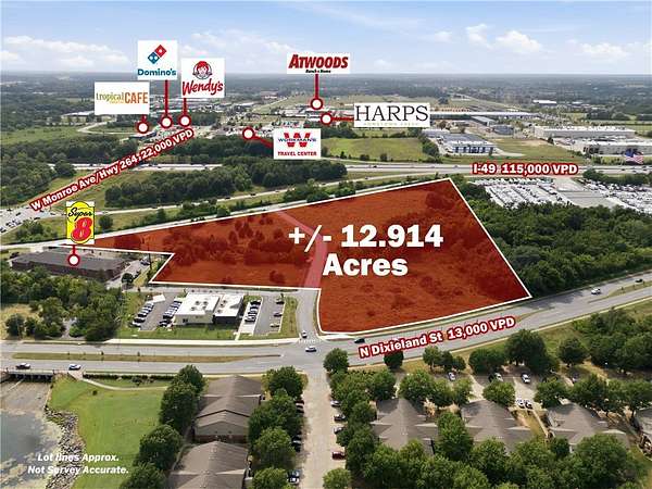 13 Acres of Commercial Land for Sale in Lowell, Arkansas