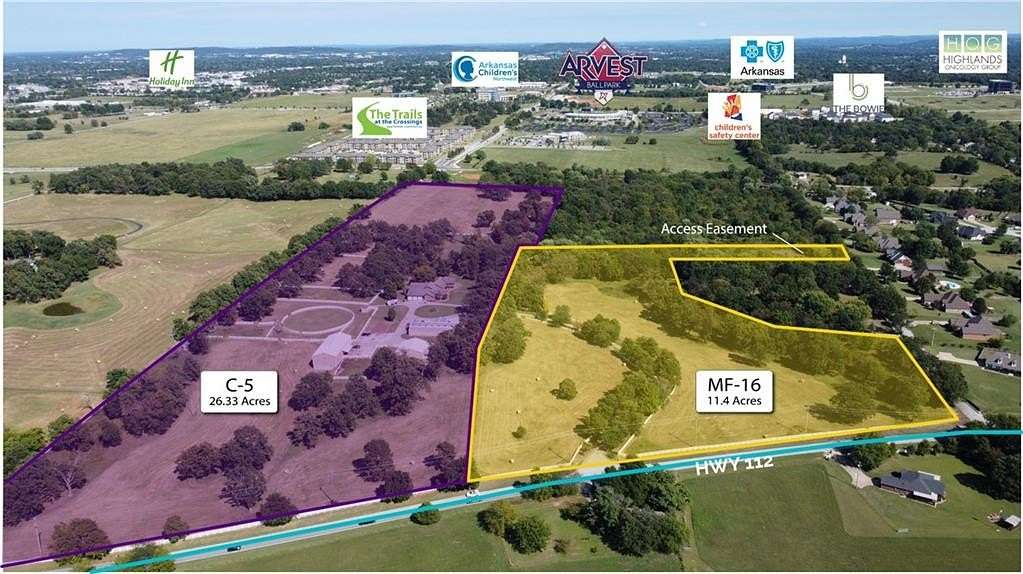 37.8 Acres of Commercial Land for Sale in Tontitown, Arkansas