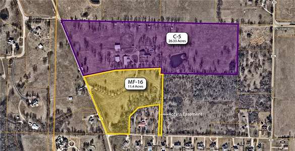 37.8 Acres of Improved Commercial Land for Sale in Tontitown, Arkansas