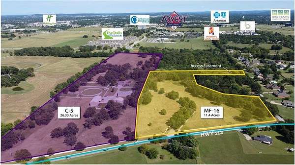 37.8 Acres of Commercial Land for Sale in Tontitown, Arkansas