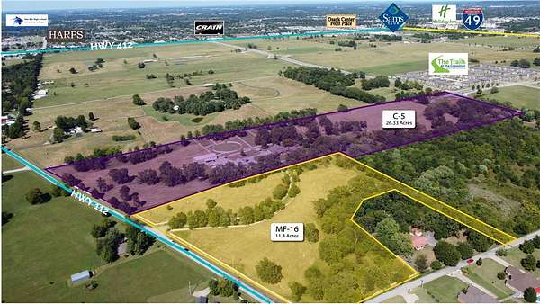 37.8 Acres of Commercial Land for Sale in Tontitown, Arkansas