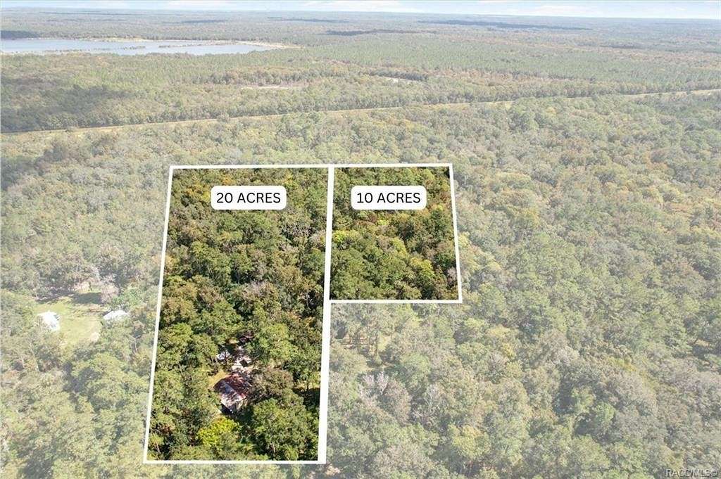 30 Acres of Recreational Land with Home for Sale in Inglis, Florida