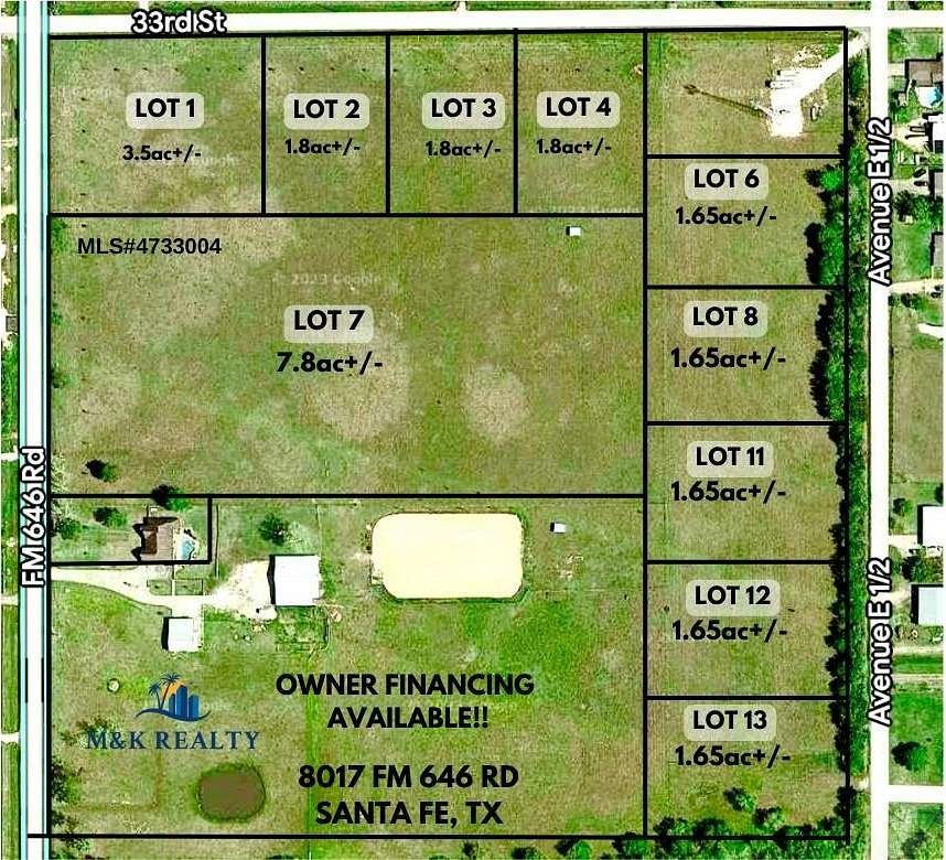 7.8 Acres of Residential Land for Sale in Santa Fe, Texas
