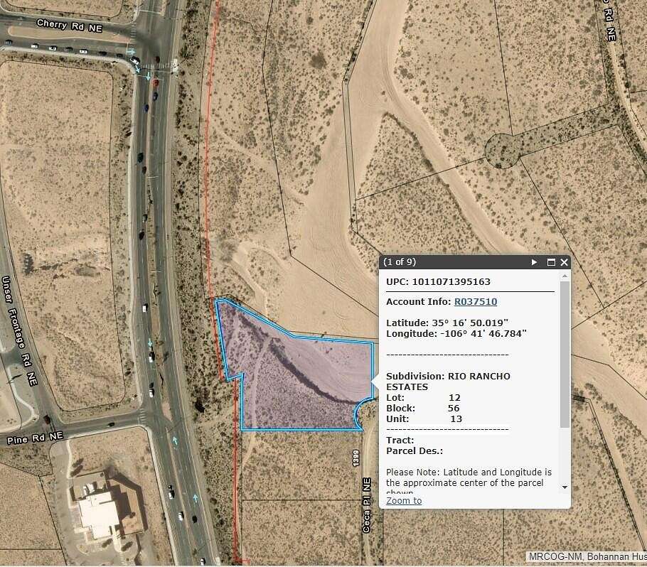 1.7 Acres of Commercial Land for Sale in Rio Rancho, New Mexico