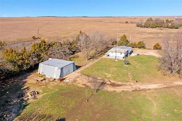 5 Acres of Residential Land with Home for Sale in Gridley, Kansas