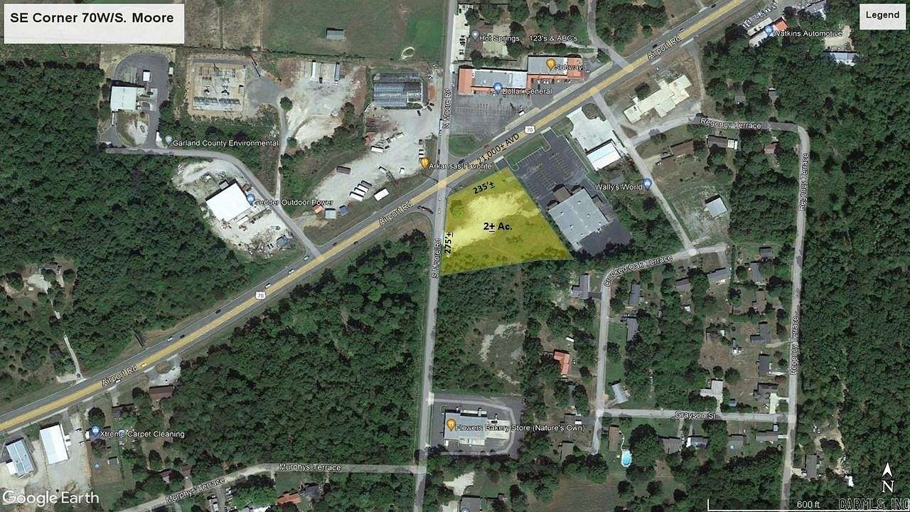 2 Acres of Commercial Land for Sale in Hot Springs, Arkansas