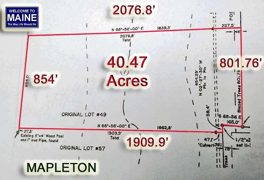 40.5 Acres of Recreational Land for Sale in Mapleton, Maine