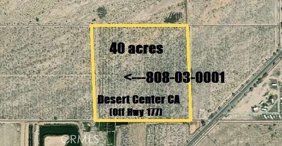 40 Acres of Agricultural Land for Sale in Desert Center, California