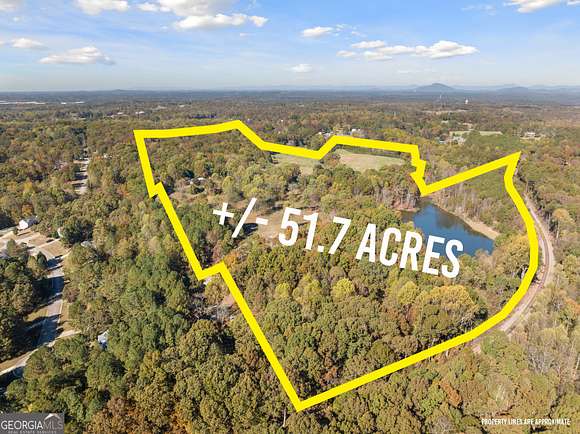 51.5 Acres of Land with Home for Sale in Lula, Georgia