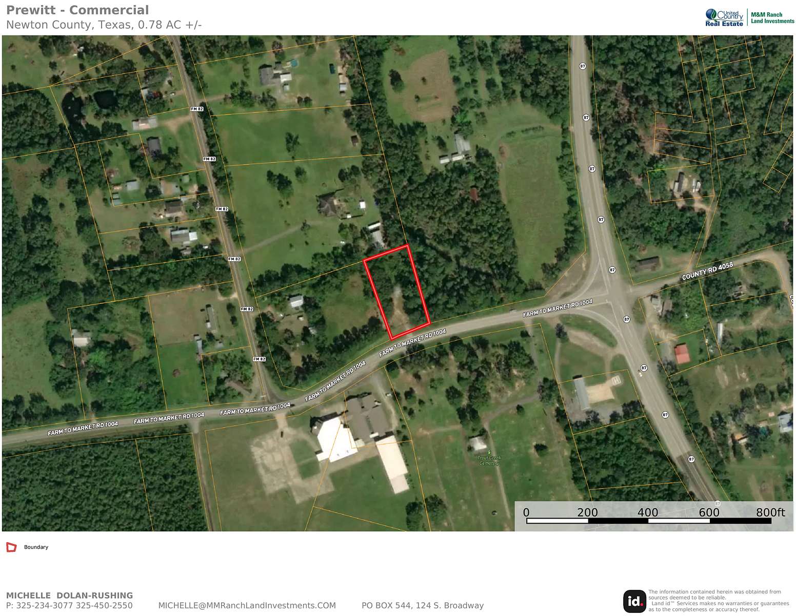 0.78 Acres of Commercial Land for Sale in Call, Texas