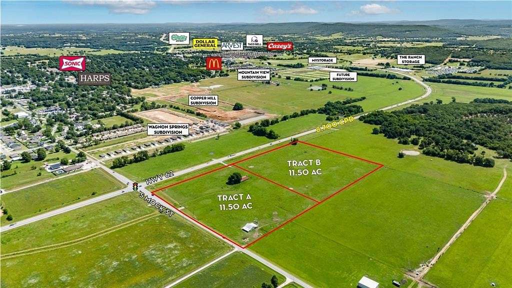11.5 Acres of Mixed-Use Land for Sale in Prairie Grove, Arkansas