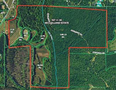 168 Acres of Recreational Land & Farm for Sale in Jenkinsburg, Georgia