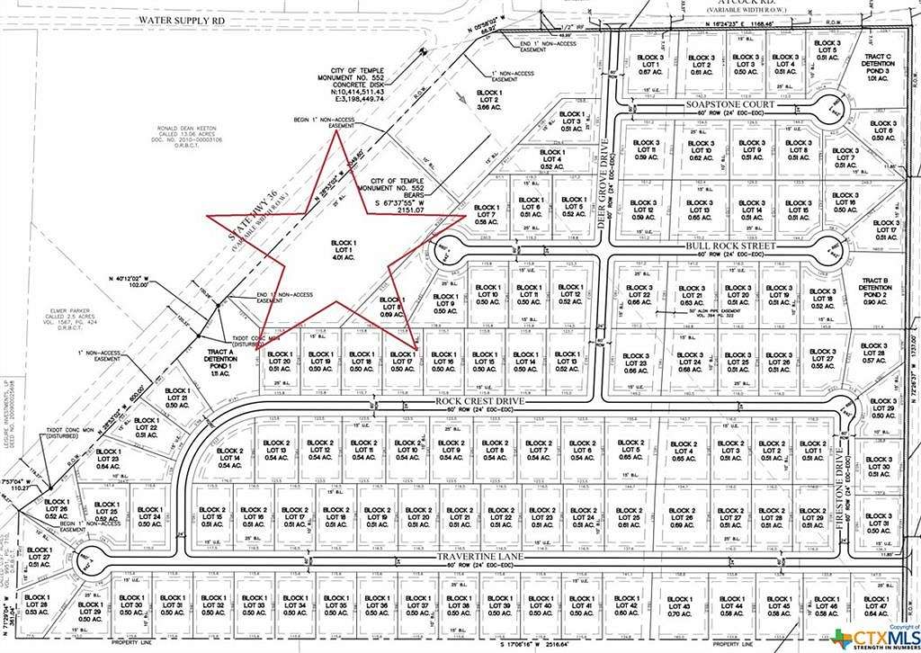 3.8 Acres of Commercial Land for Sale in Temple, Texas