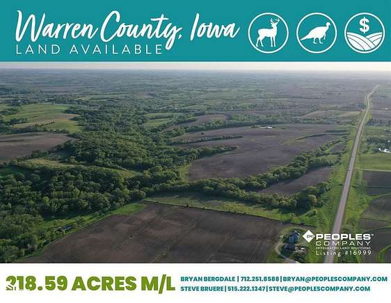 219 Acres of Recreational Land & Farm for Sale in Indianola, Iowa