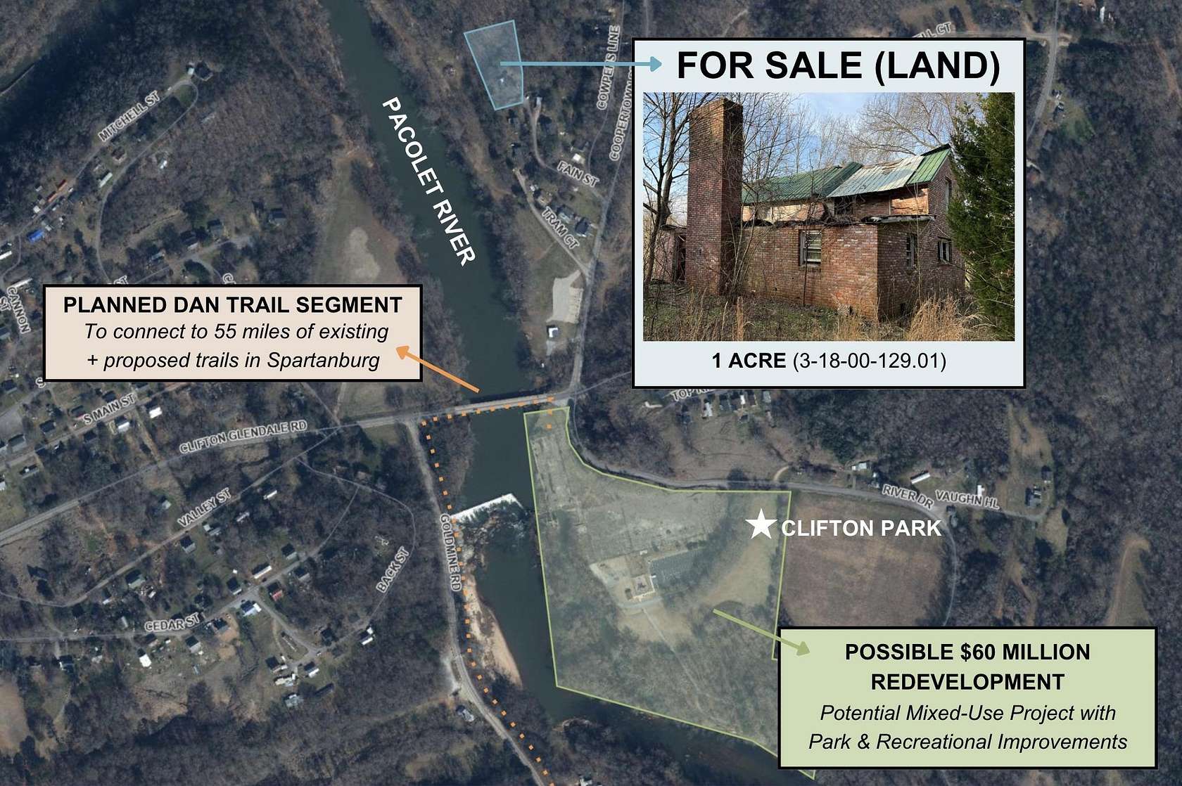 1 Acre of Mixed-Use Land for Sale in Spartanburg, South Carolina