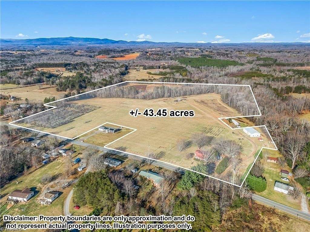43.5 Acres of Agricultural Land with Home for Sale in Lawsonville, North Carolina