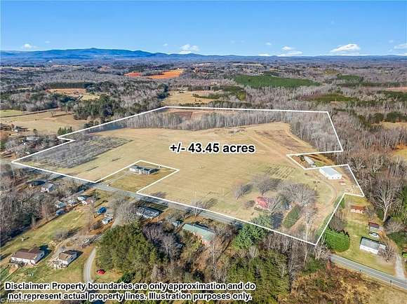 43.5 Acres of Agricultural Land with Home for Sale in Lawsonville, North Carolina