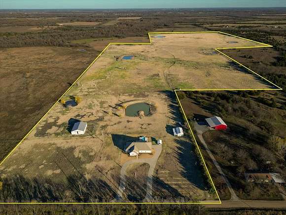 103 Acres of Agricultural Land with Home for Sale in Wolfe City, Texas