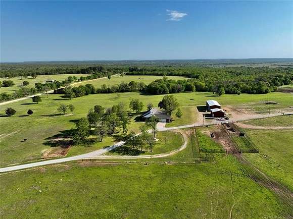 240 Acres of Agricultural Land with Home for Sale in Checotah, Oklahoma