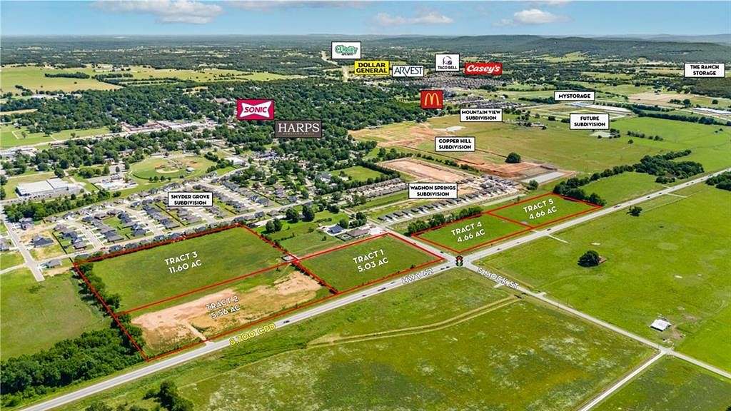 11.6 Acres of Mixed-Use Land for Sale in Prairie Grove, Arkansas