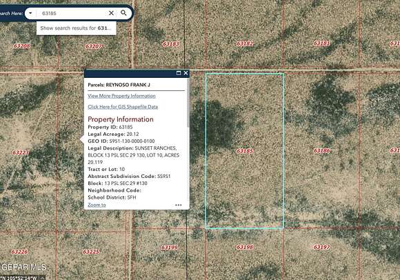 20 Acres of Recreational Land for Sale in Sierra Blanca, Texas