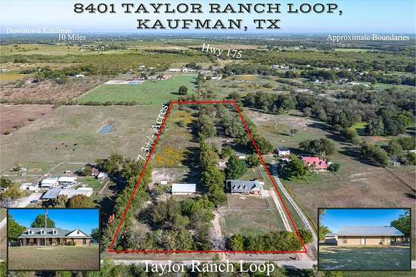 7.4 Acres of Land with Home for Sale in Kaufman, Texas