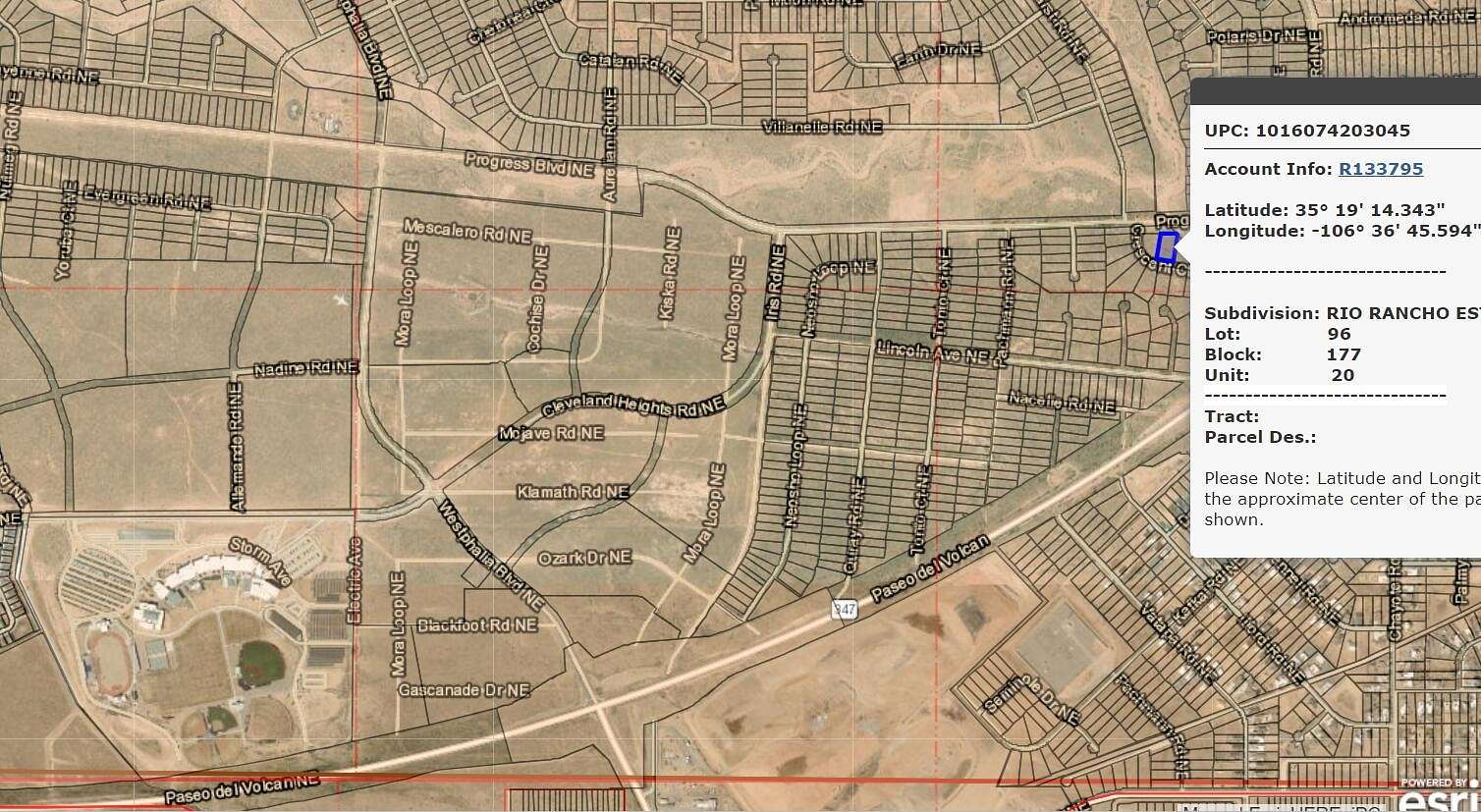 0.86 Acres of Residential Land for Sale in Rio Rancho, New Mexico