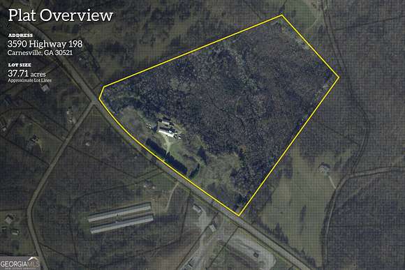 37.7 Acres of Agricultural Land with Home for Sale in Carnesville, Georgia