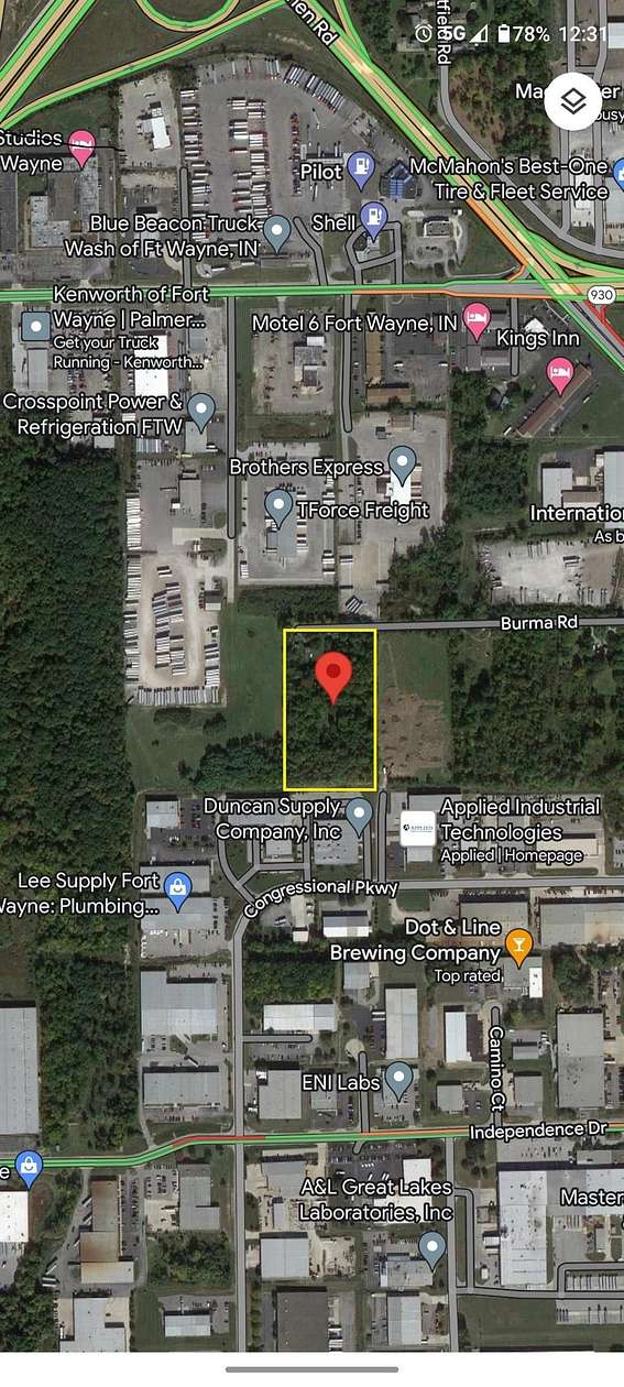 4.9 Acres of Improved Commercial Land for Sale in Fort Wayne, Indiana