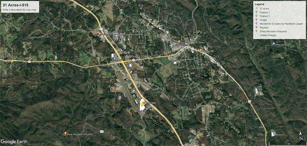 21.2 Acres of Commercial Land for Sale in Jasper, Georgia
