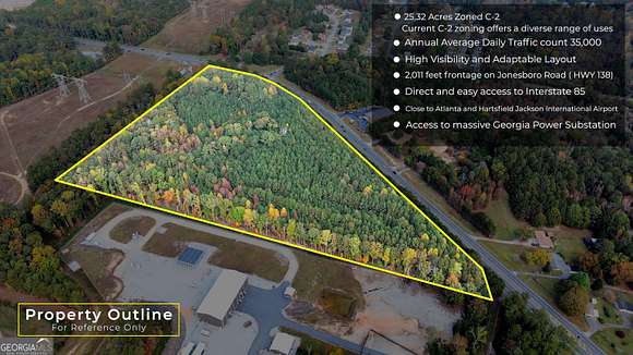 25.3 Acres of Commercial Land for Sale in Fairburn, Georgia