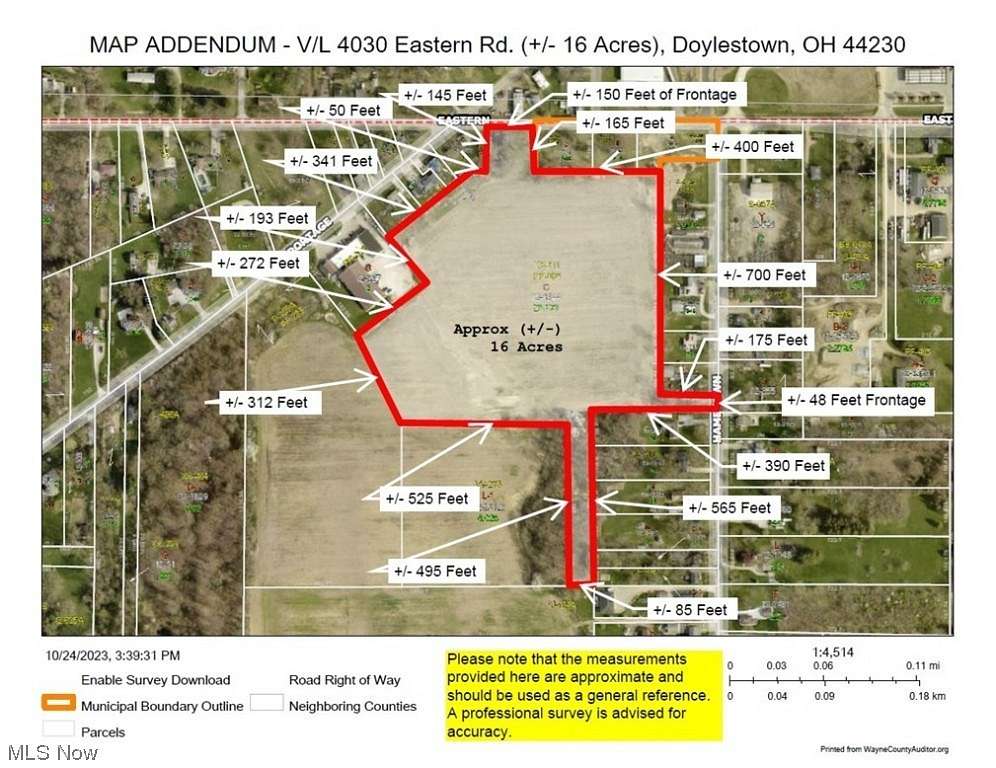 16 Acres of Commercial Land for Sale in Doylestown, Ohio