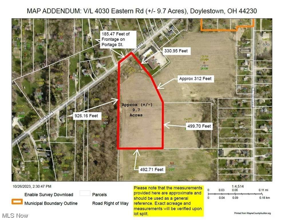 9.7 Acres of Commercial Land for Sale in Doylestown, Ohio