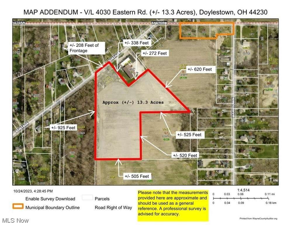 13.3 Acres of Commercial Land for Sale in Doylestown, Ohio