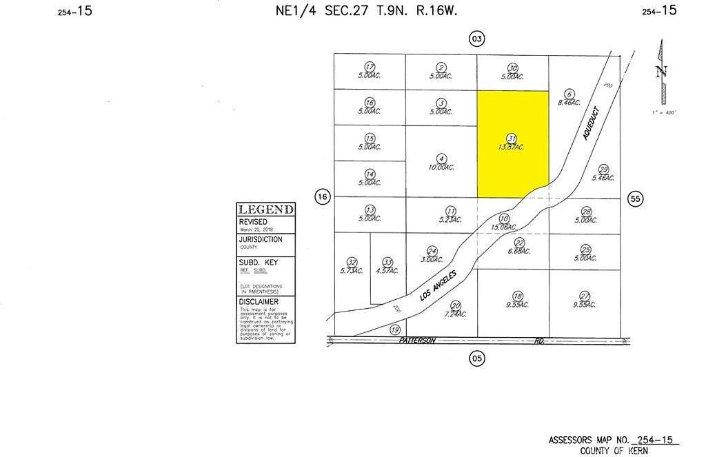 13.87 Acres of Land for Sale in Rosamond, California