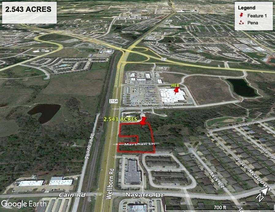 2.5 Acres of Commercial Land for Sale in College Station, Texas