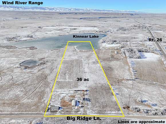 36 Acres of Agricultural Land with Home for Sale in Kinnear, Wyoming