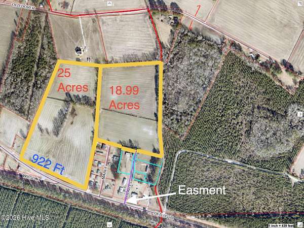 45 Acres of Mixed-Use Land for Sale in Dover, North Carolina