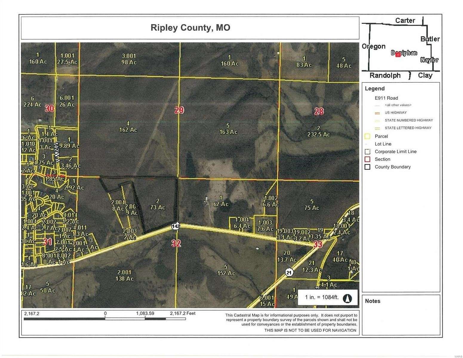 40 Acres of Recreational Land & Farm for Sale in Doniphan, Missouri