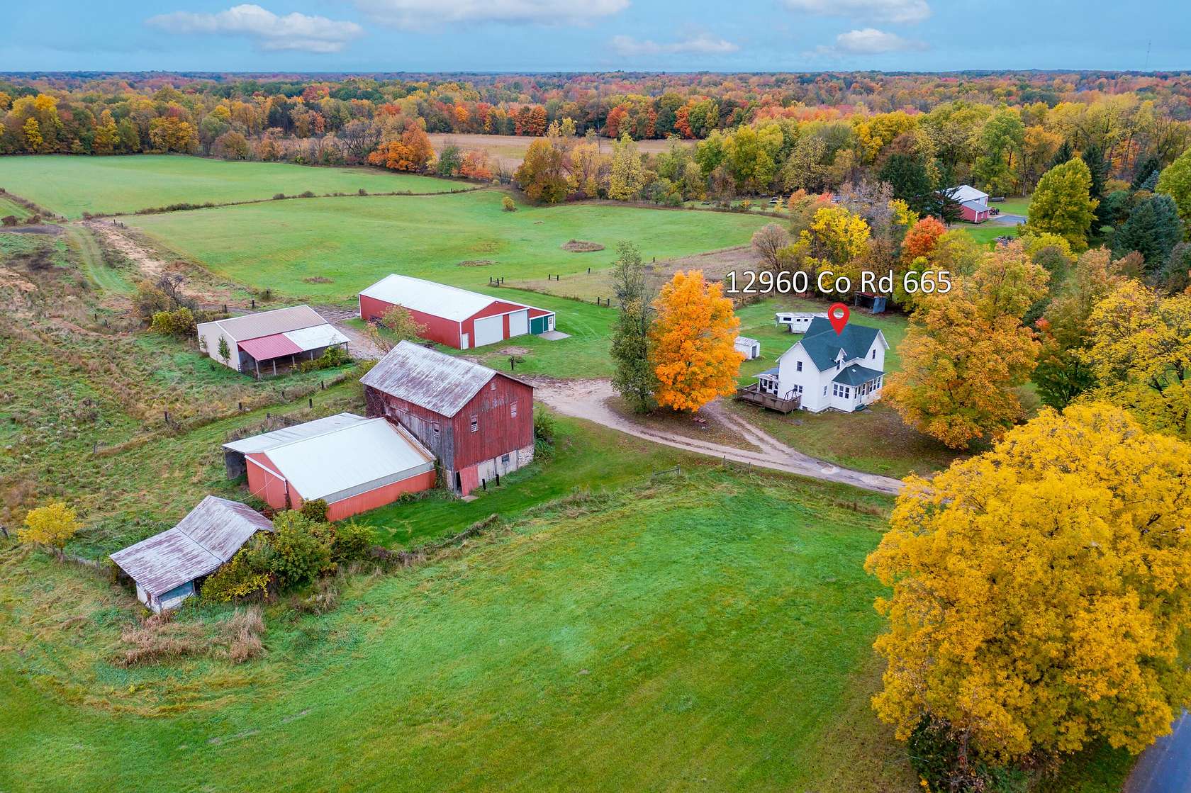 53 Acres of Agricultural Land with Home for Sale in Bloomingdale, Michigan