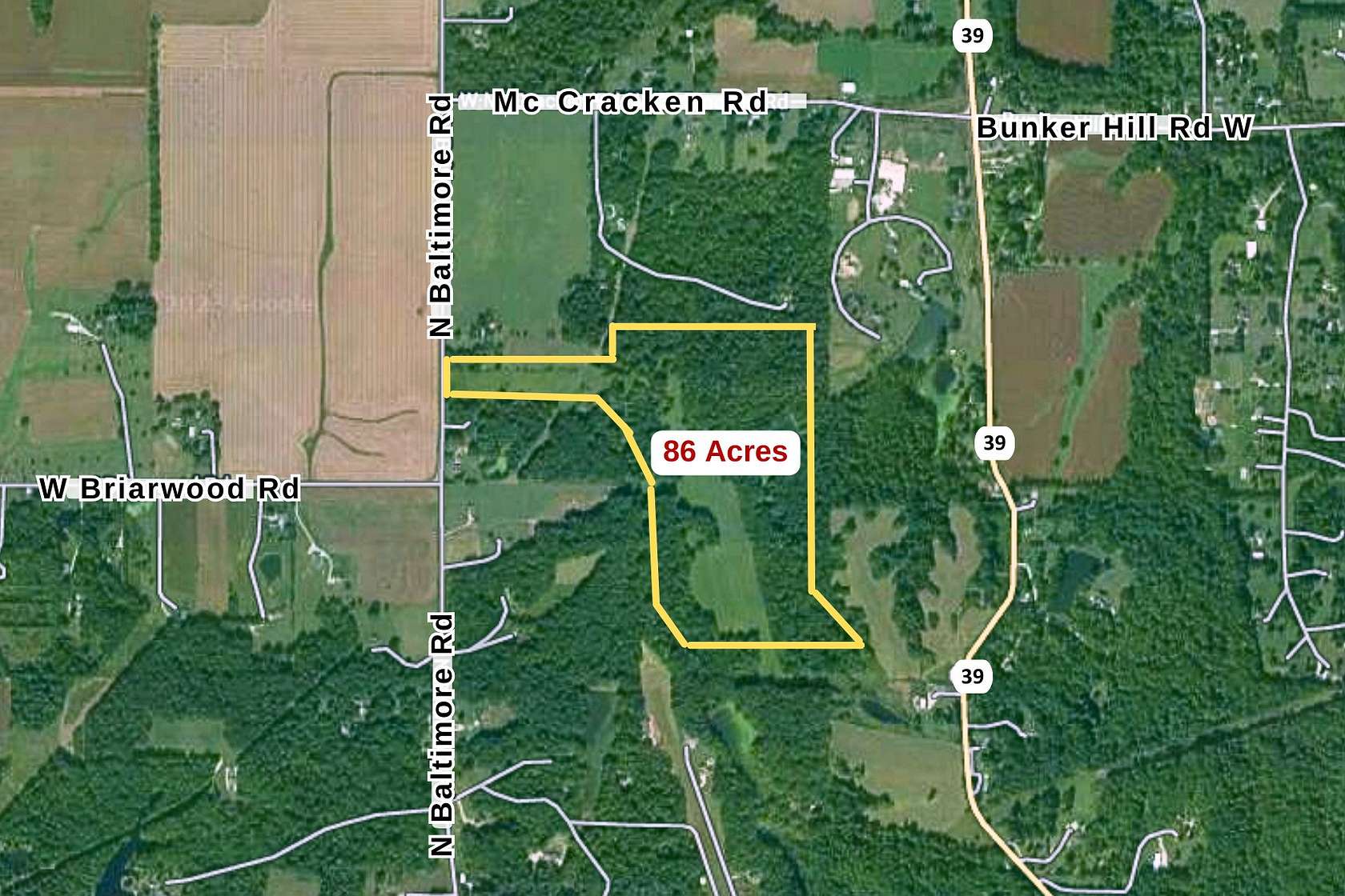 86 Acres of Mixed-Use Land for Sale in Monrovia, Indiana
