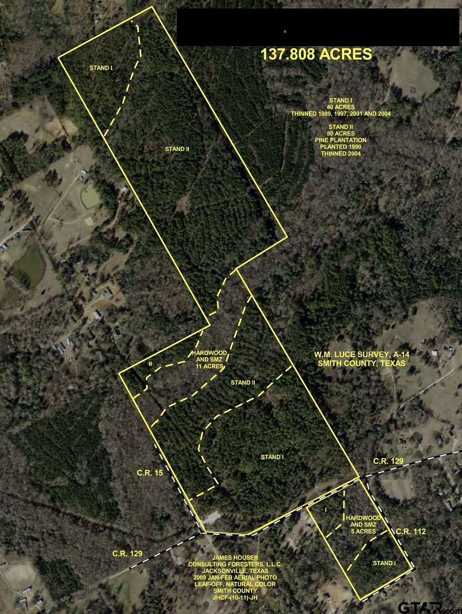 126 Acres of Recreational Land for Sale in Tyler, Texas