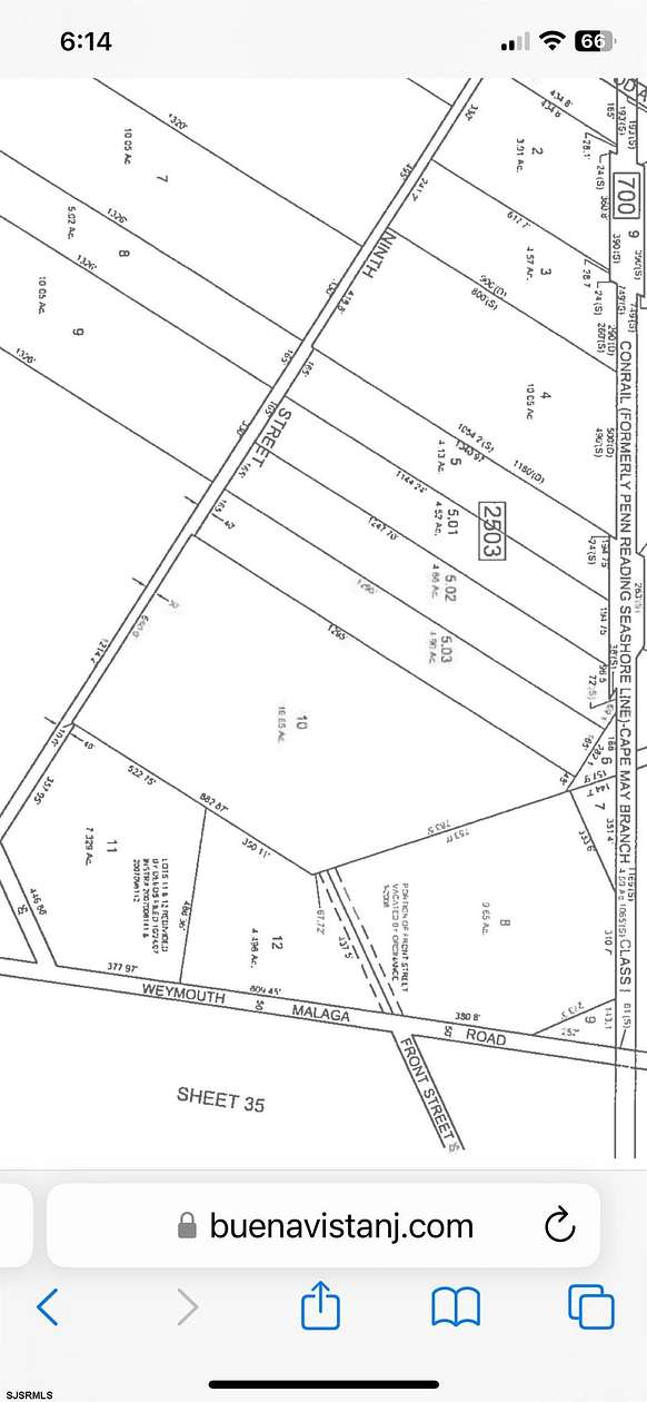 18.6 Acres of Land for Sale in Buena Vista Township, New Jersey