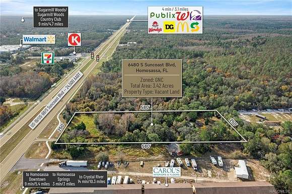 3.4 Acres of Mixed-Use Land for Sale in Homosassa, Florida