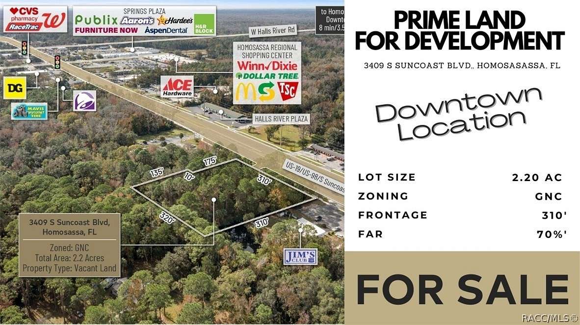 2.2 Acres of Land for Sale in Homosassa, Florida