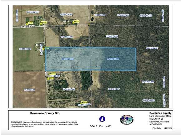 40 Acres of Recreational Land & Farm for Sale in Algoma, Wisconsin