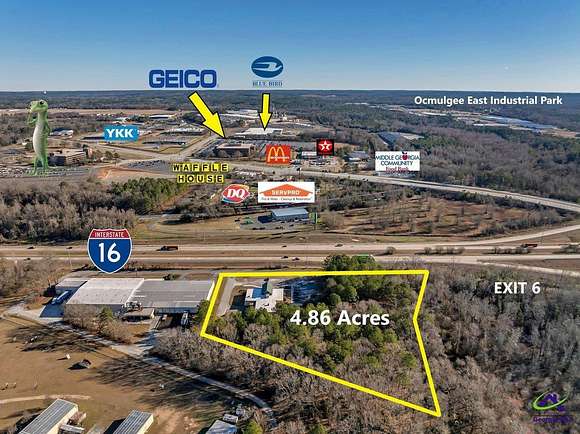 4.9 Acres of Improved Commercial Land for Sale in Macon, Georgia