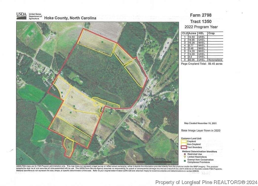 70 Acres of Agricultural Land for Sale in Raeford, North Carolina