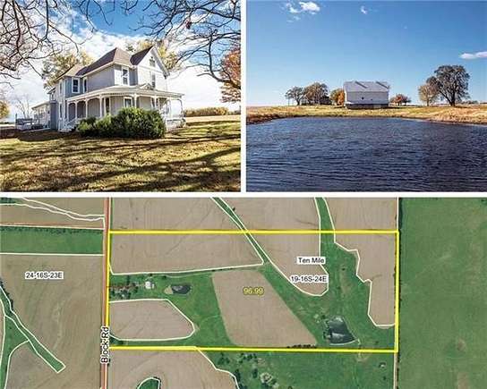 97 Acres of Land with Home for Sale in Paola, Kansas