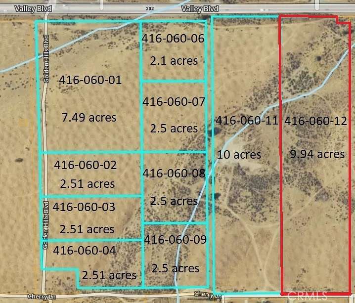 9.9 Acres of Land for Sale in Tehachapi, California